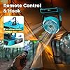 Rechargeable Camping Fan 30000mAh Battery Powered with LED Lantern 360 Rotation 9 Speeds Blue