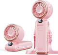SWEETFULL Portable Handheld Fan 5000mAh Rechargeable 5-Speed with Digital Display Pink