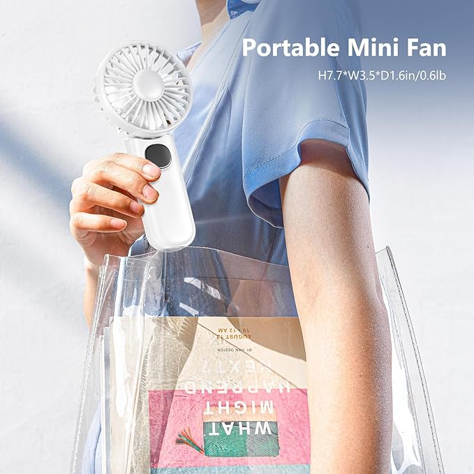 Portable Fan, Handheld Fans 2-Pack, 180° Foldable Hand Held Fan with Lanyard, 5-Speed Small Personal Fan Ultra quite, Electric Travel Fan for Outdoor, Office, for Men Women -Black & White