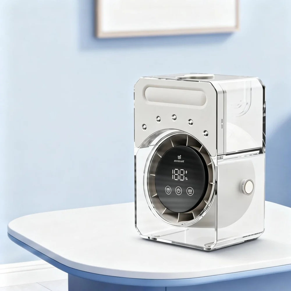 AC Decors™ ArcticMist 3-in-1 Evaporative Air Cooler - with 5-Hole Misting & Stepless Speed (Glacier White)