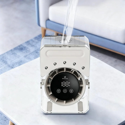 AC Decors™ ArcticMist 3-in-1 Evaporative Air Cooler - with 5-Hole Misting & Stepless Speed (Glacier White)