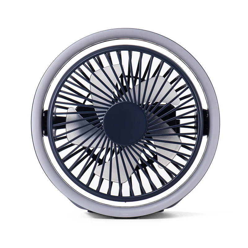AC Decors™ HaloGlow 2-in-1 Desktop Fan - with Ambient Night Light (Rose Pink / Deep Navy)